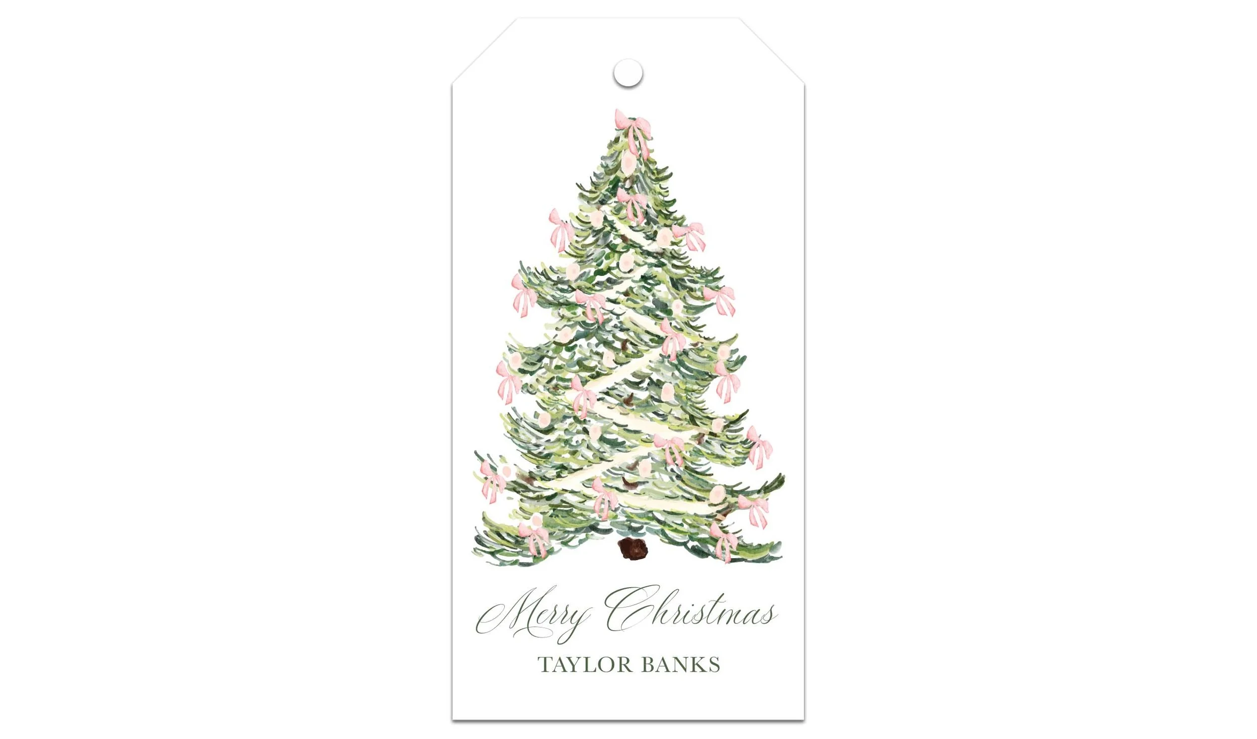 Watercolor Christmas Tree Hanging Gift Tags