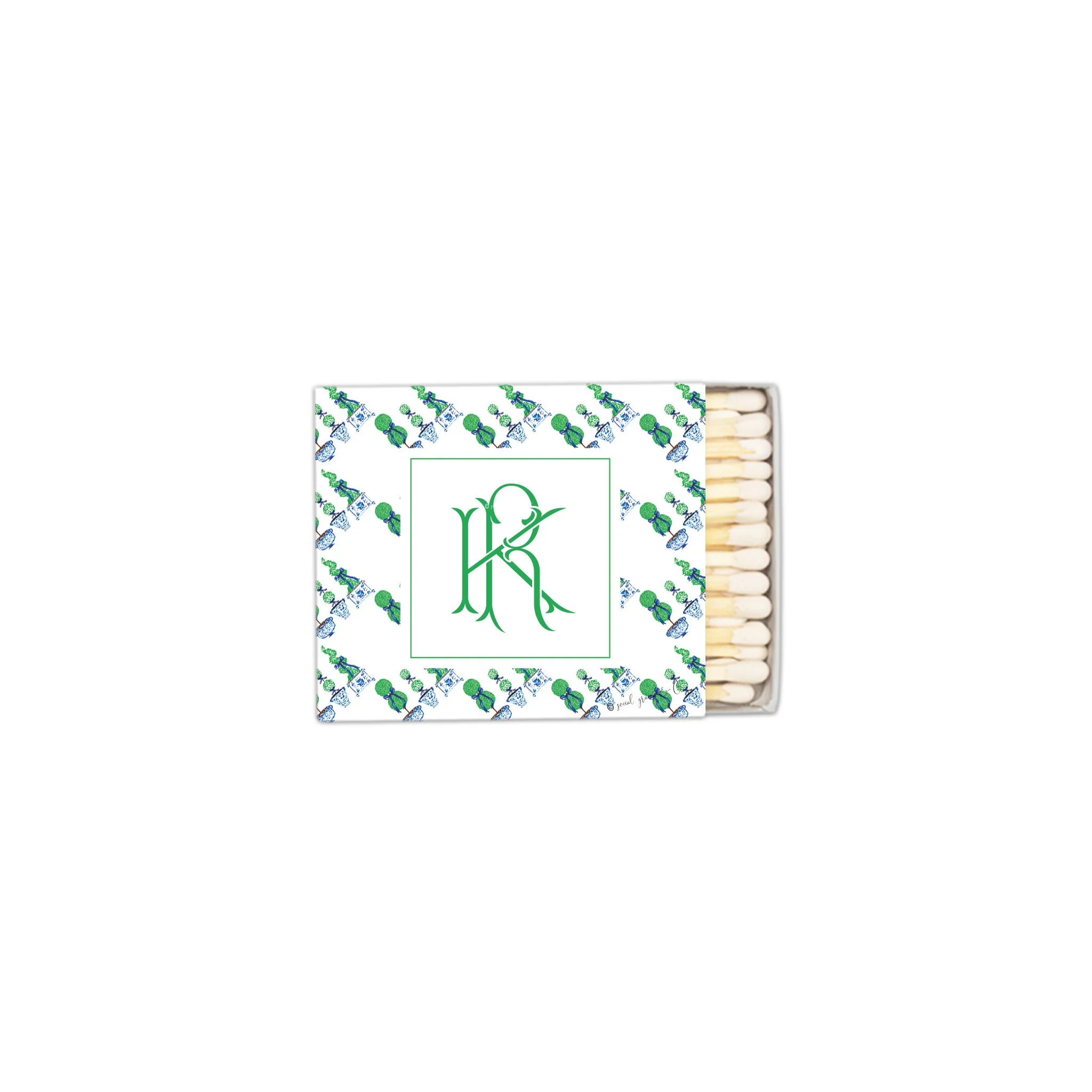 Topiary Trio Monogram Matchboxes