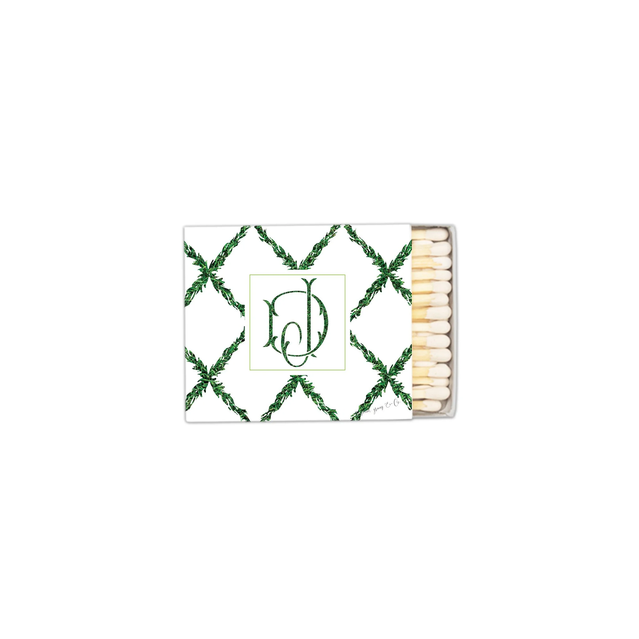Grass Trellis Monogram Matchboxes