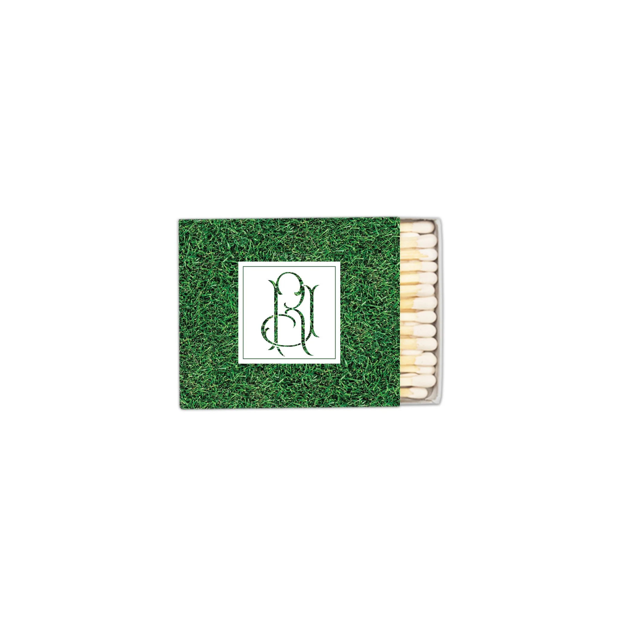 Green Grass Monogram Matchboxes