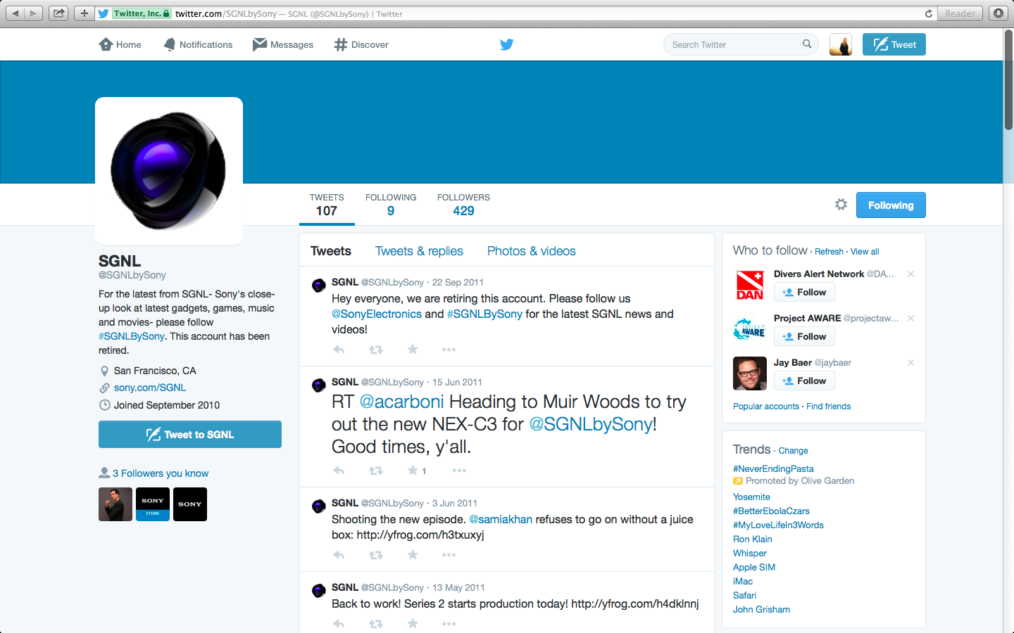 Sony SGNL Twitter