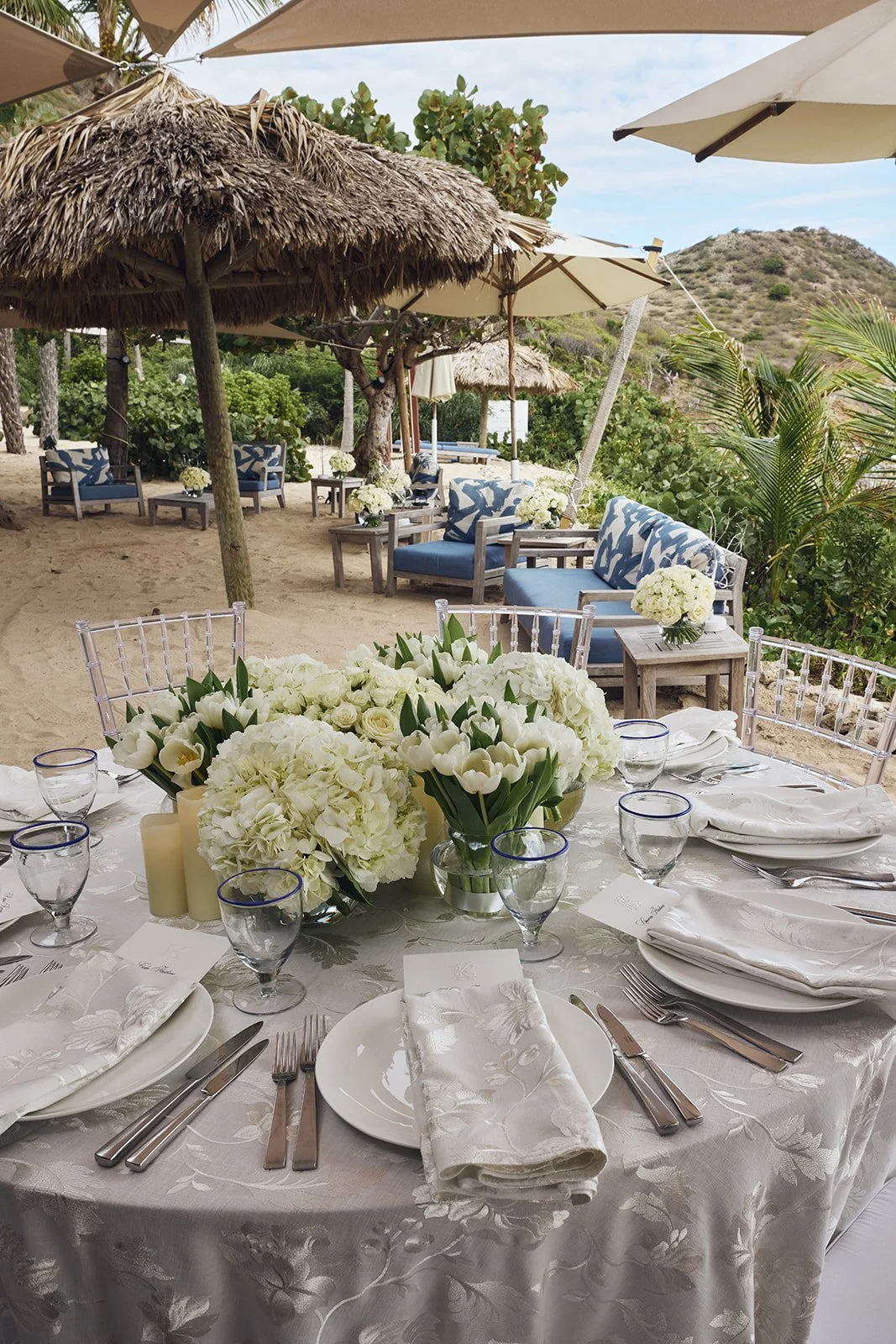 High-End Beachside Wedding Reception St. Barths Caribbean