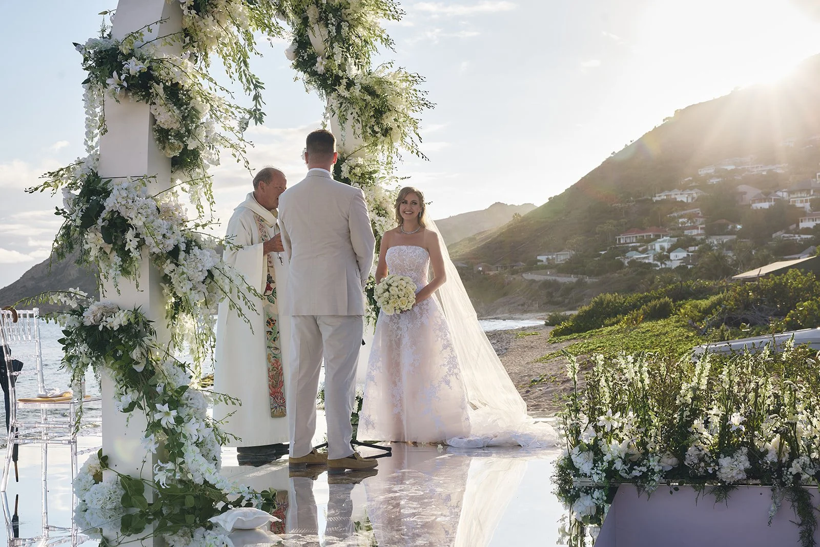 Luxury Beach Wedding Ceremony St. Barths Island