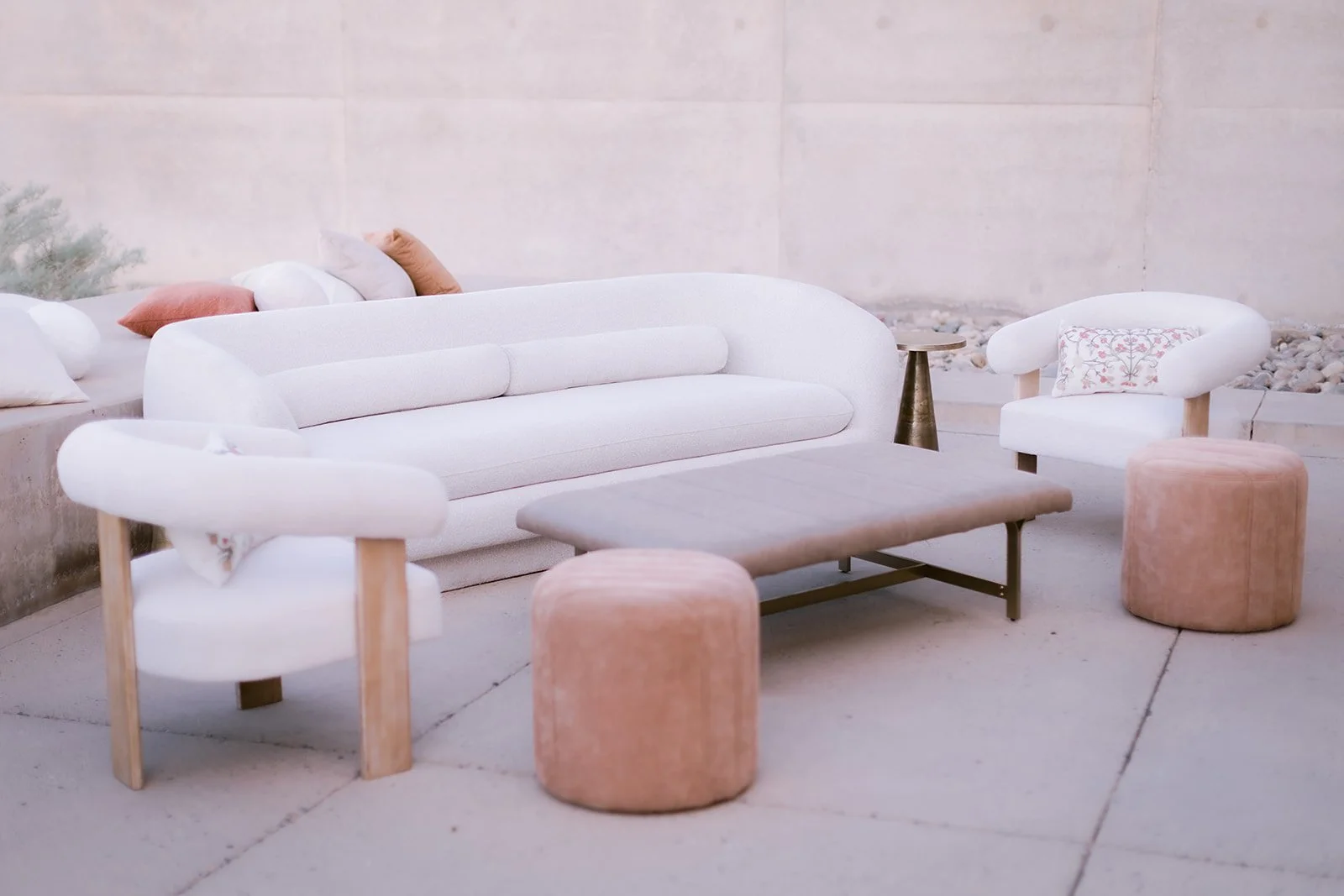 Monochromatic lounge at Desert Lounge