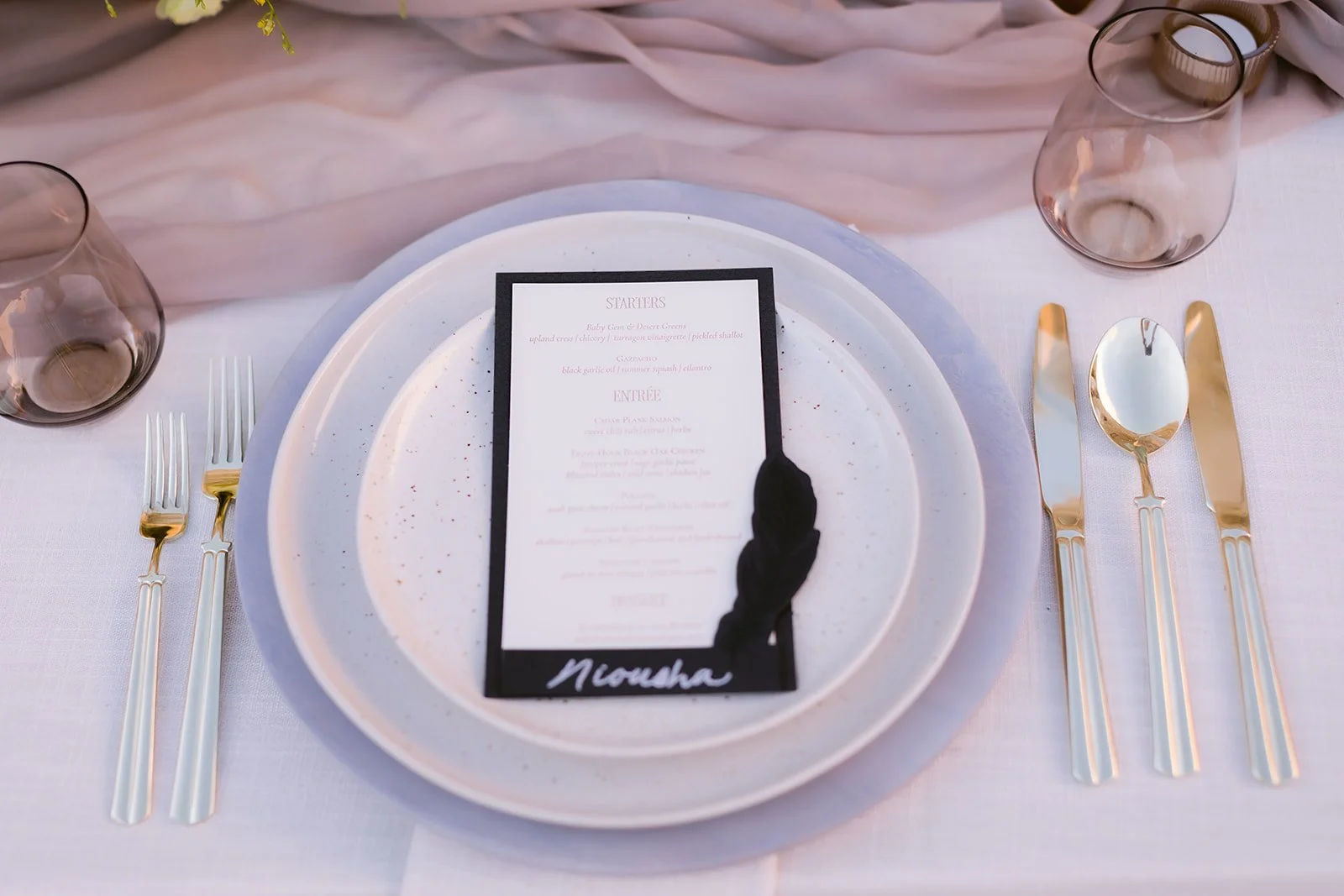 Menu Card and Place Setting Ravens Nest Amangiri