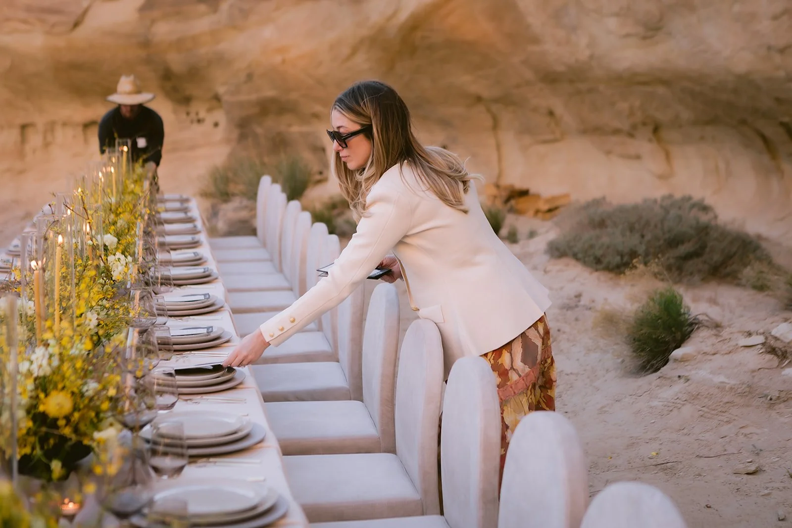 Tablescape Setup at Ravens Nest Amangiri