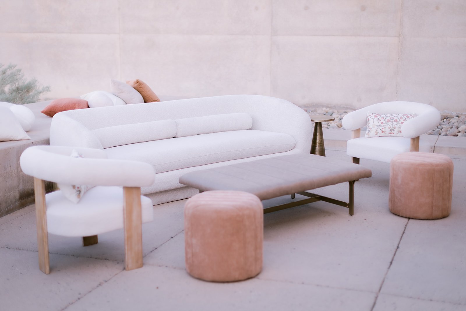 Monochromatic lounge at Desert Lounge