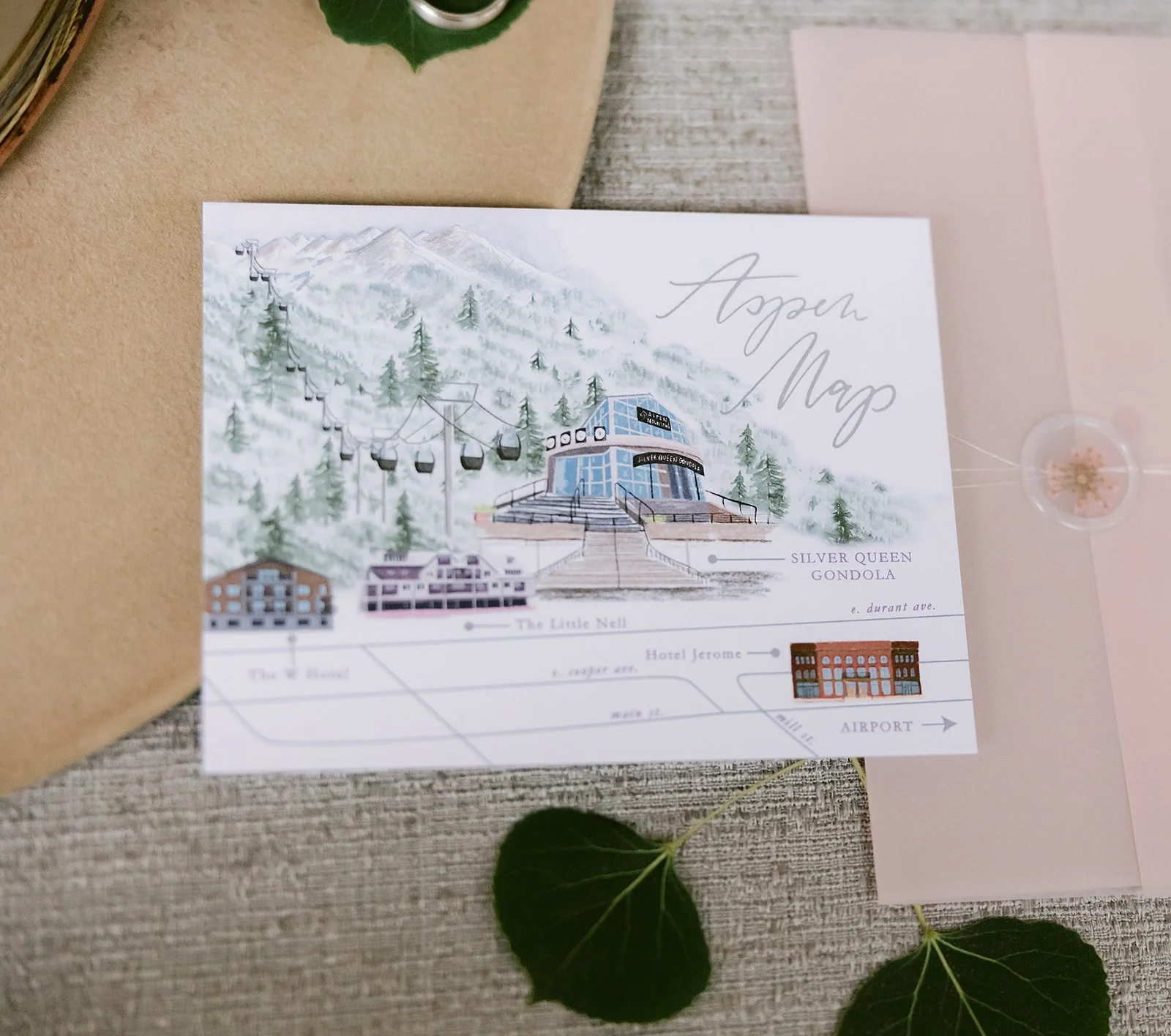 Watercolor of the Silver Queen Gondola at Aspen Mountain