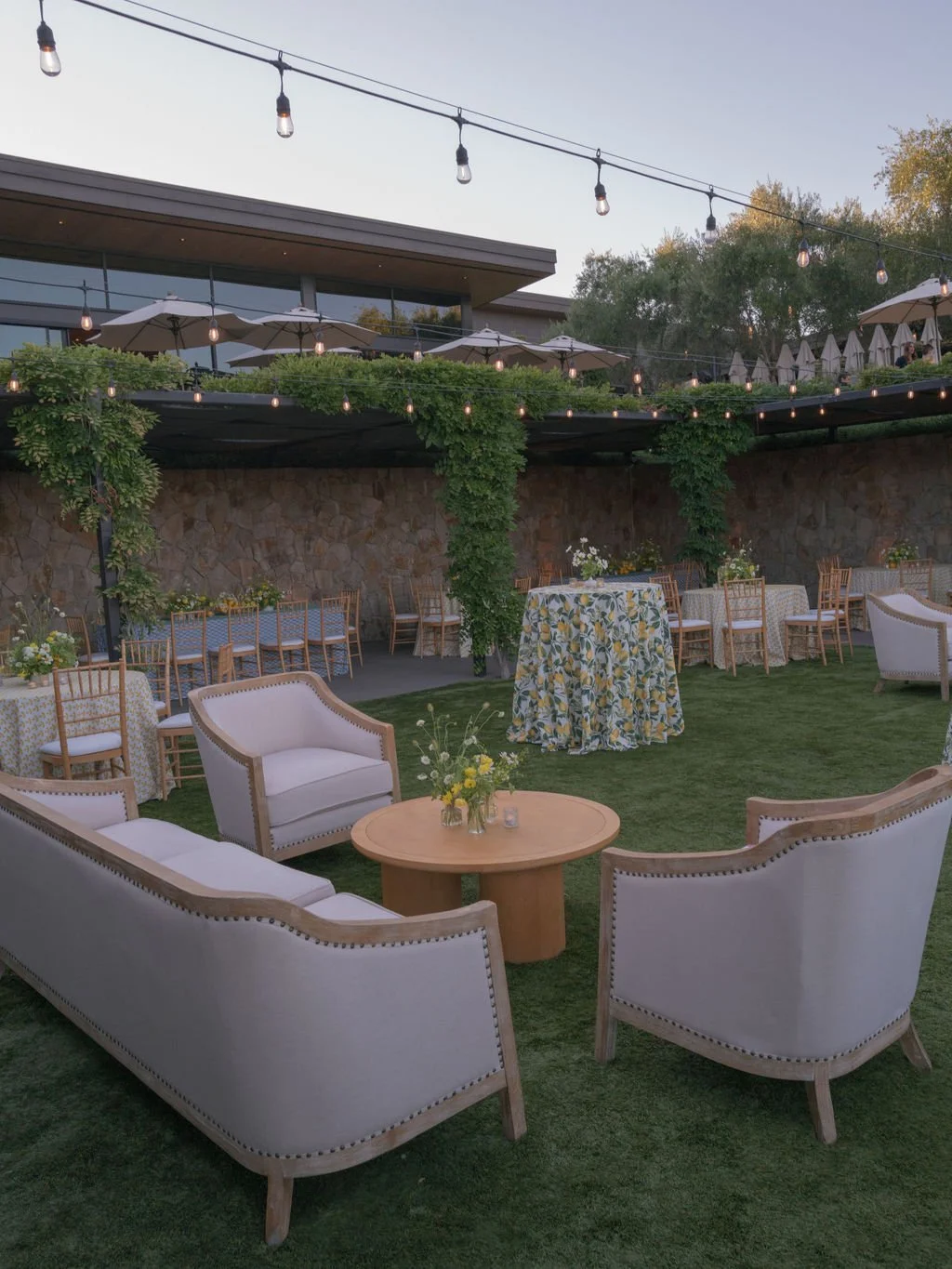 Lounge furniture at vista lawn terrace montage healdsburg