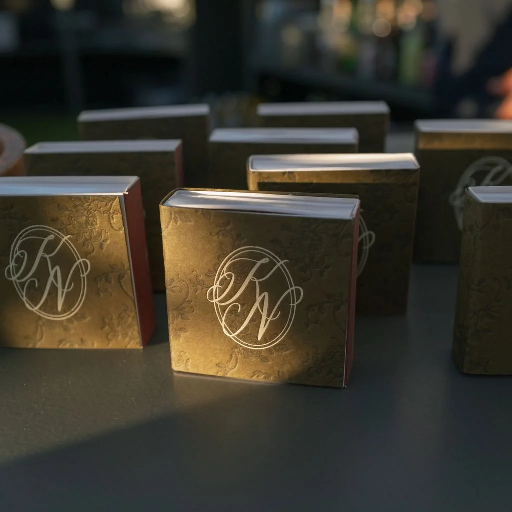 Custom monogram wedding favor boxes