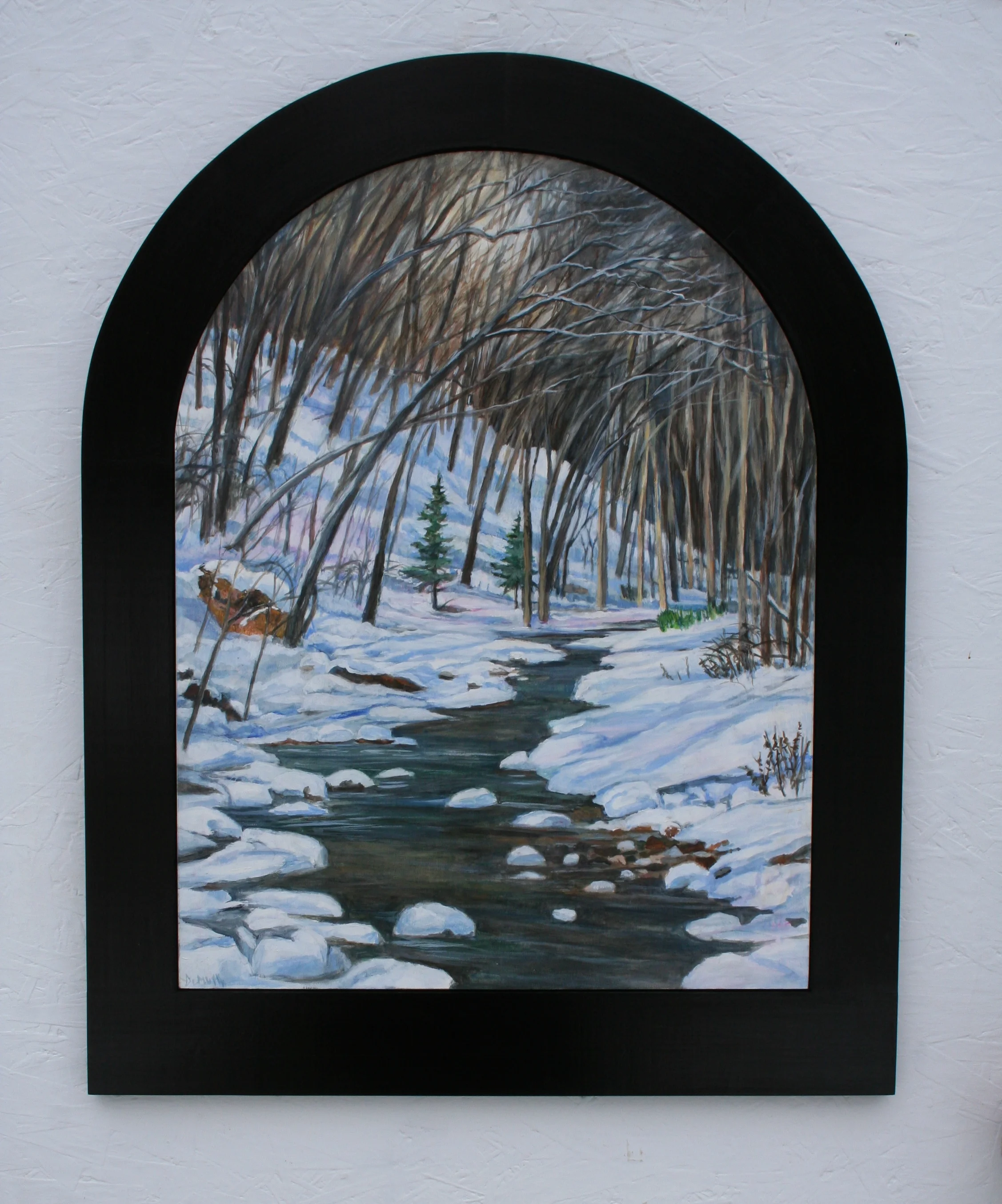 Otter Creek, Winter, Oil on Board 24"X18"