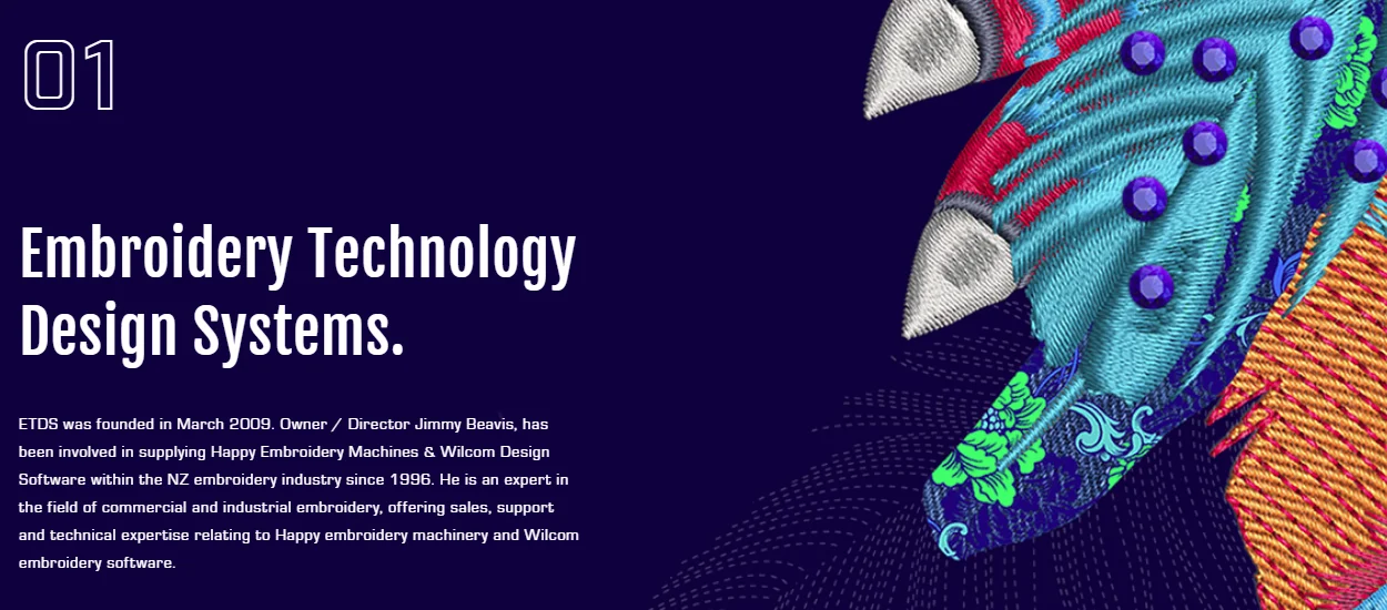  Embroidery Machinery  www.etds.co.nz  