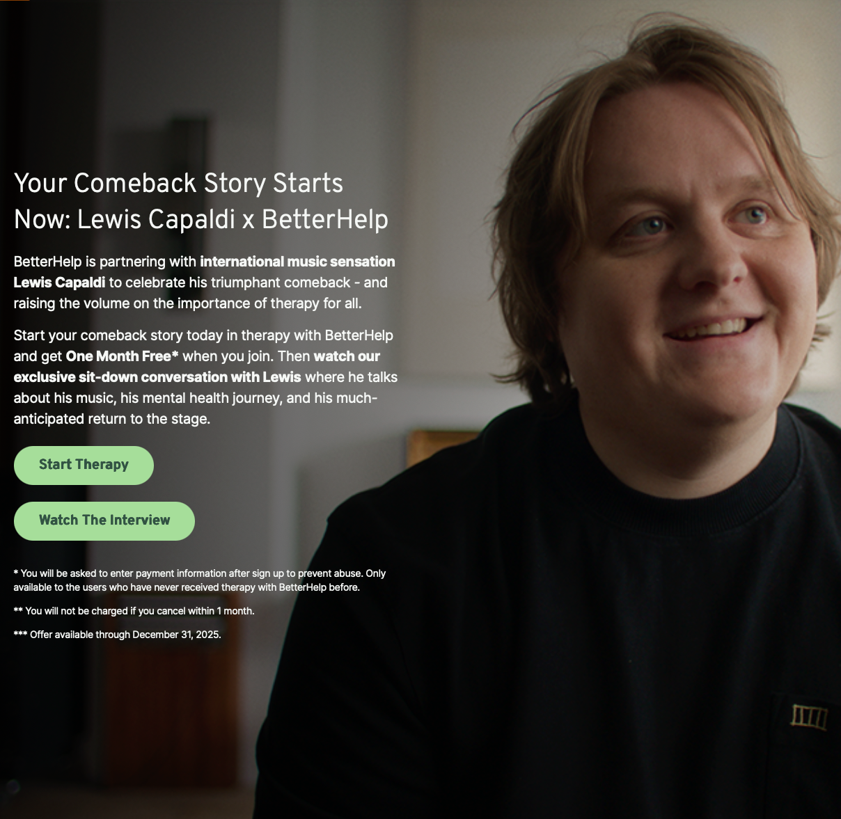 LEWIS CAPALDI x BETTERHELP