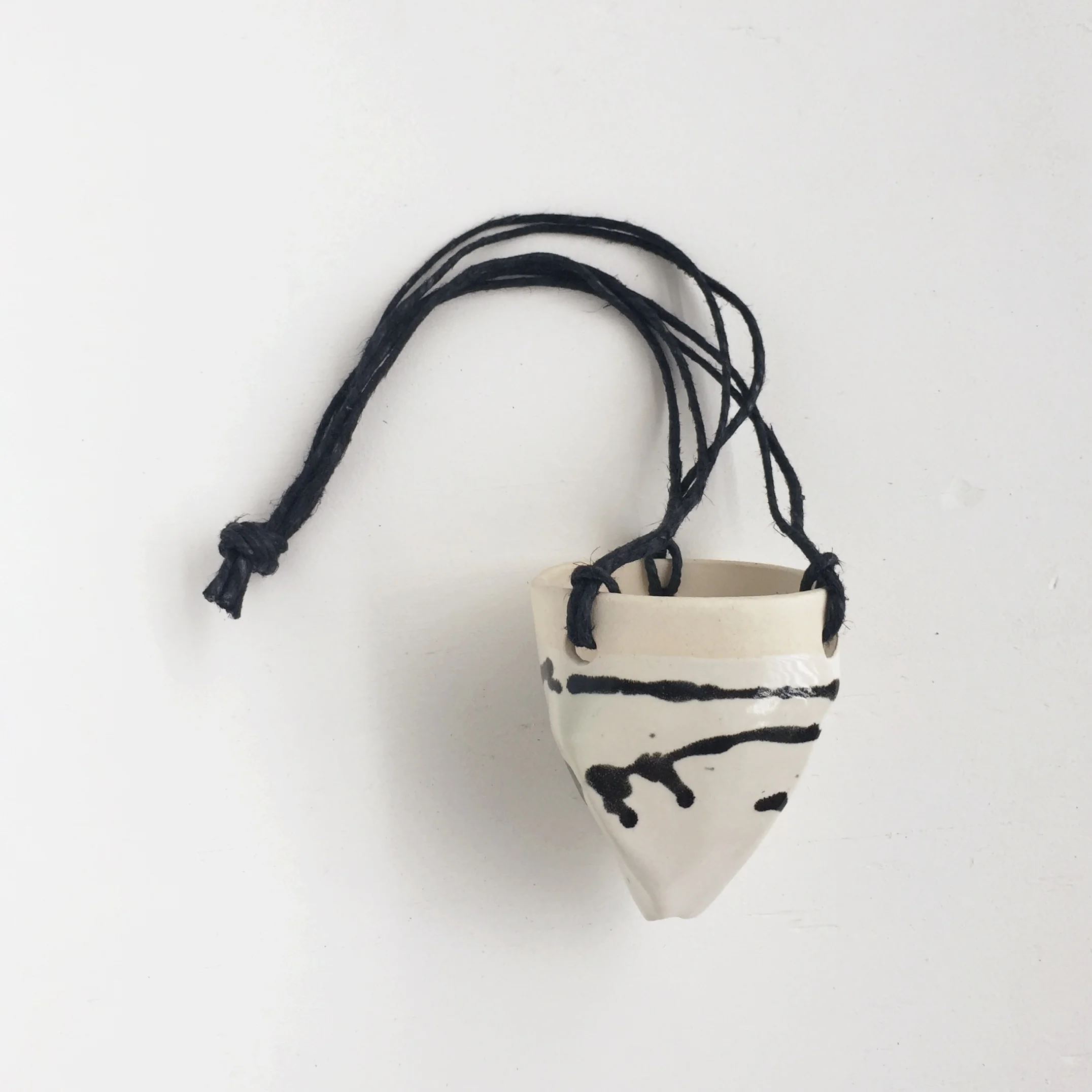 Ceramic Hanging planter - Black and White - by Kristen Saksa Juen