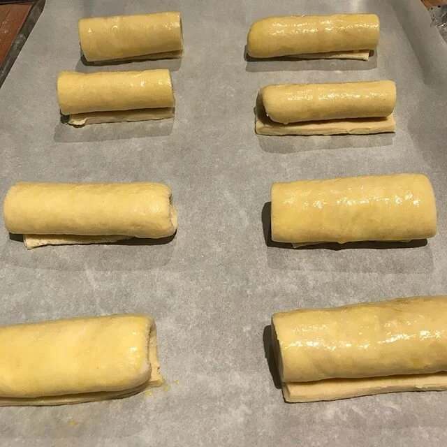 Baking is in full force @brokenchimneyfarm thanks to @carolasager giving us lessons on how to make French pastries @svitlana_rebenok . Nothing quite like chocolate croissants fresh from the oven #brokenchimneyfarm #baking #pastries #panechocolate