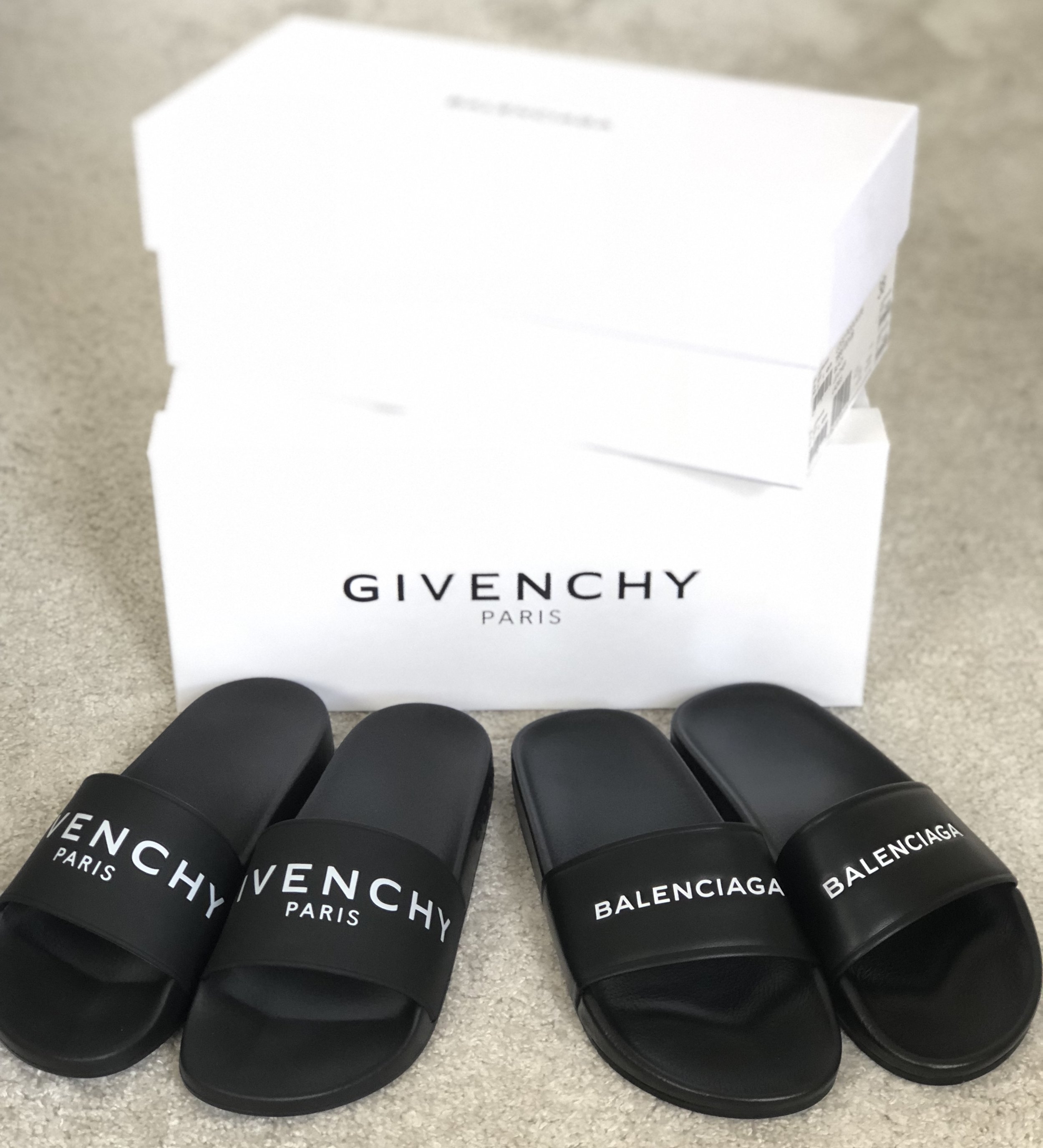 givenchy slides on feet
