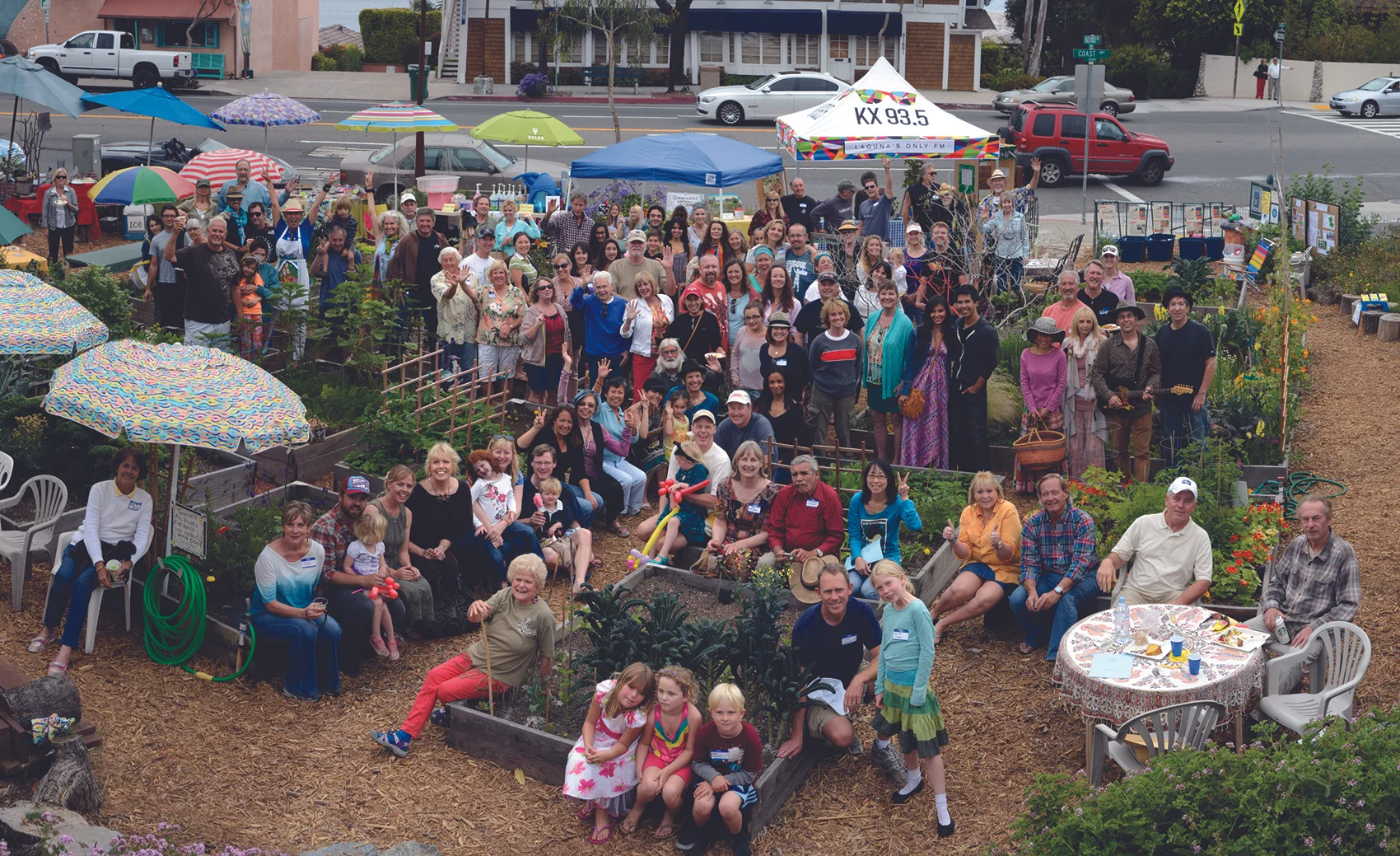 Gardeners celebrating in the South Laguna Community Garden