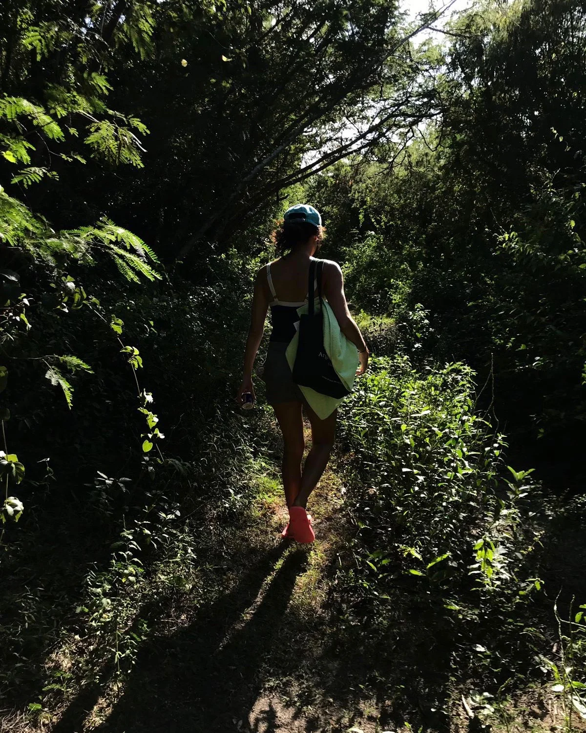 Melissa walking in the jungle of Vieques
