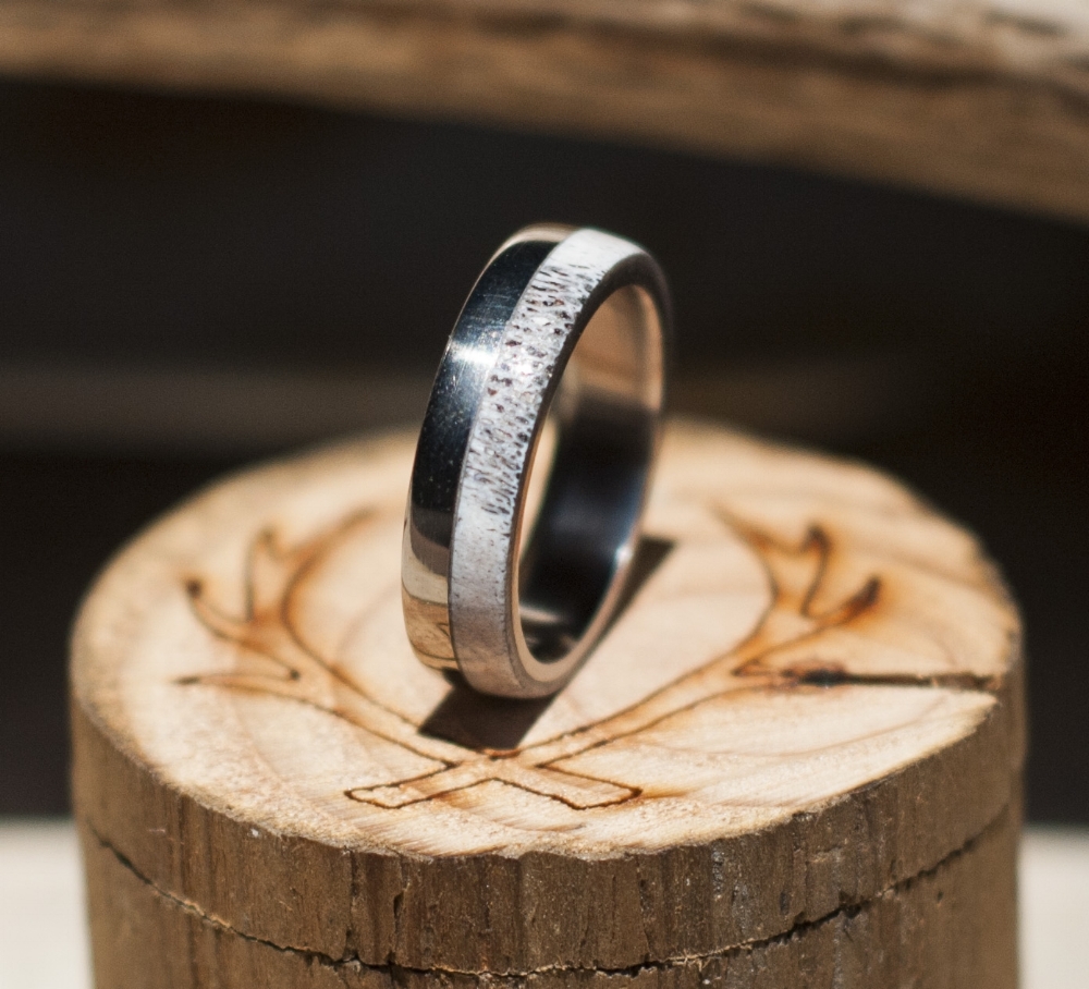 Wedding band made from elk antler.