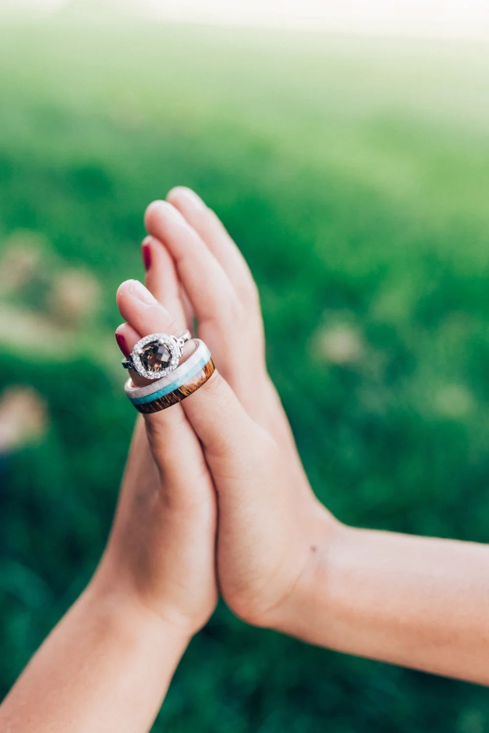 Men's Rose Gold & Turquoise Wedding Band by Staghead Desings. Photo by Jacki M Photography.