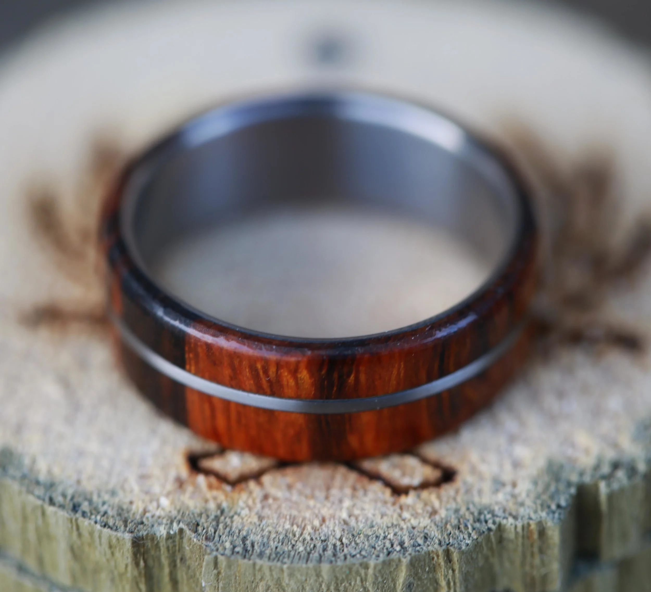 Made to Order Wood Wedding Band by Staghead Designs.