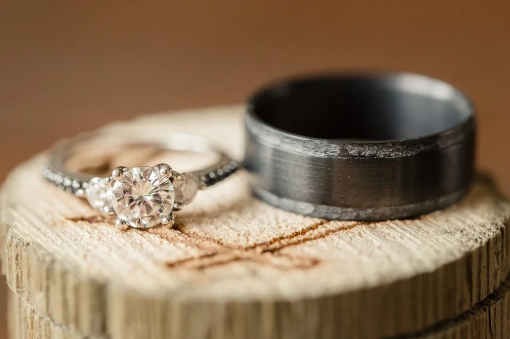 Copy of Hammered Black Zirconium Ring by Staghead Designs. Photo by Figlewicz Photography.