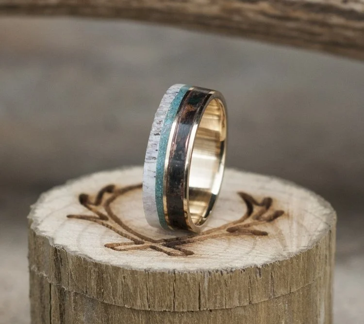 Copy of Copper, Turquoise and Antler Ring by Staghead Designs.