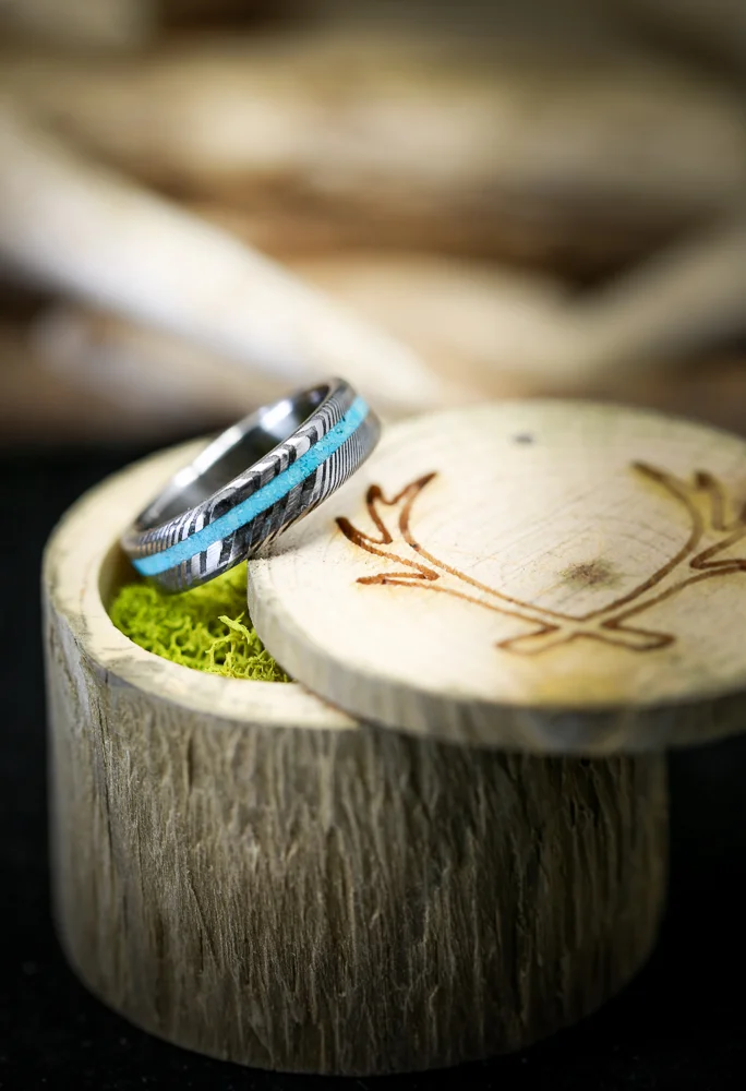 TURQUOISE RINGS — Staghead Designs Design Custom Wedding Bands Wood