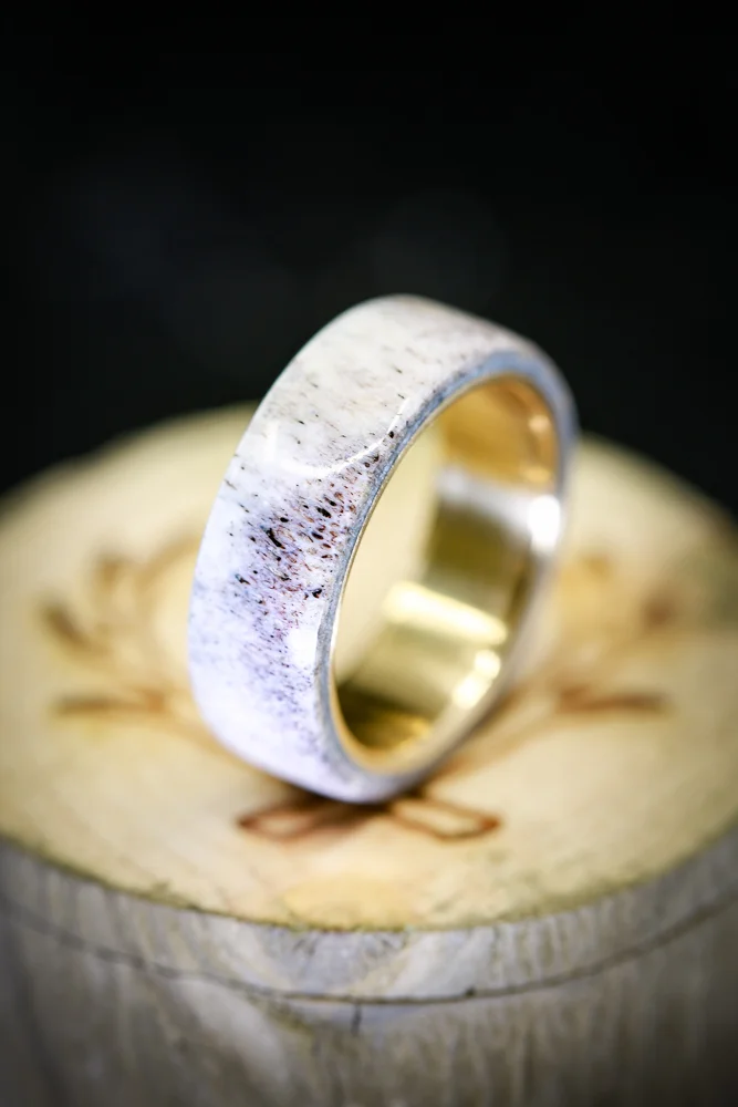 Unique Antler Wedding Ring for Men by Staghead Designs.