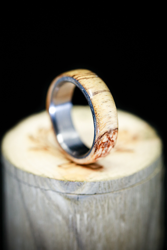 UNIQUE WOOD WEDDING RING BY STAGHEAD DESIGNS.