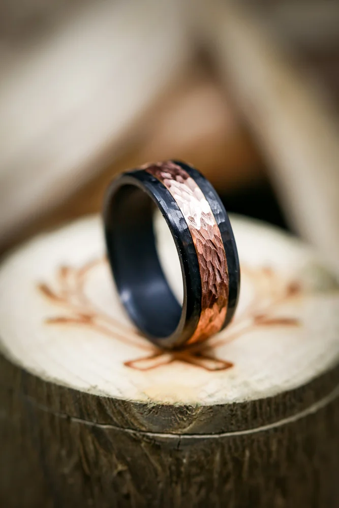 Unique & Rugged Wedding Ring for Men or Women. Handcrafted by Staghead Designs.
