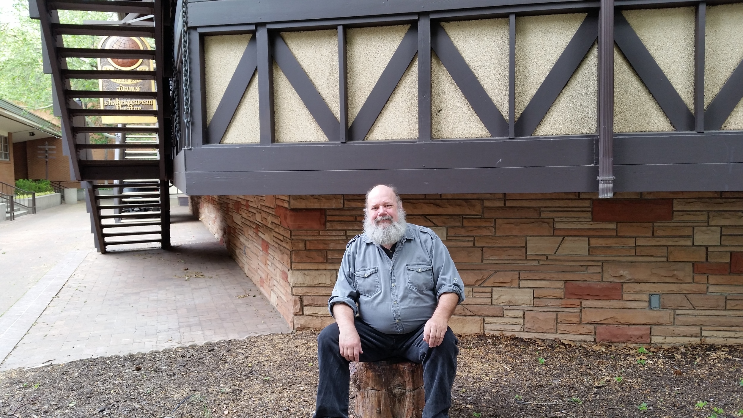 Thank goodness for the petrified log, or I'd be the oldest thing in this picture.