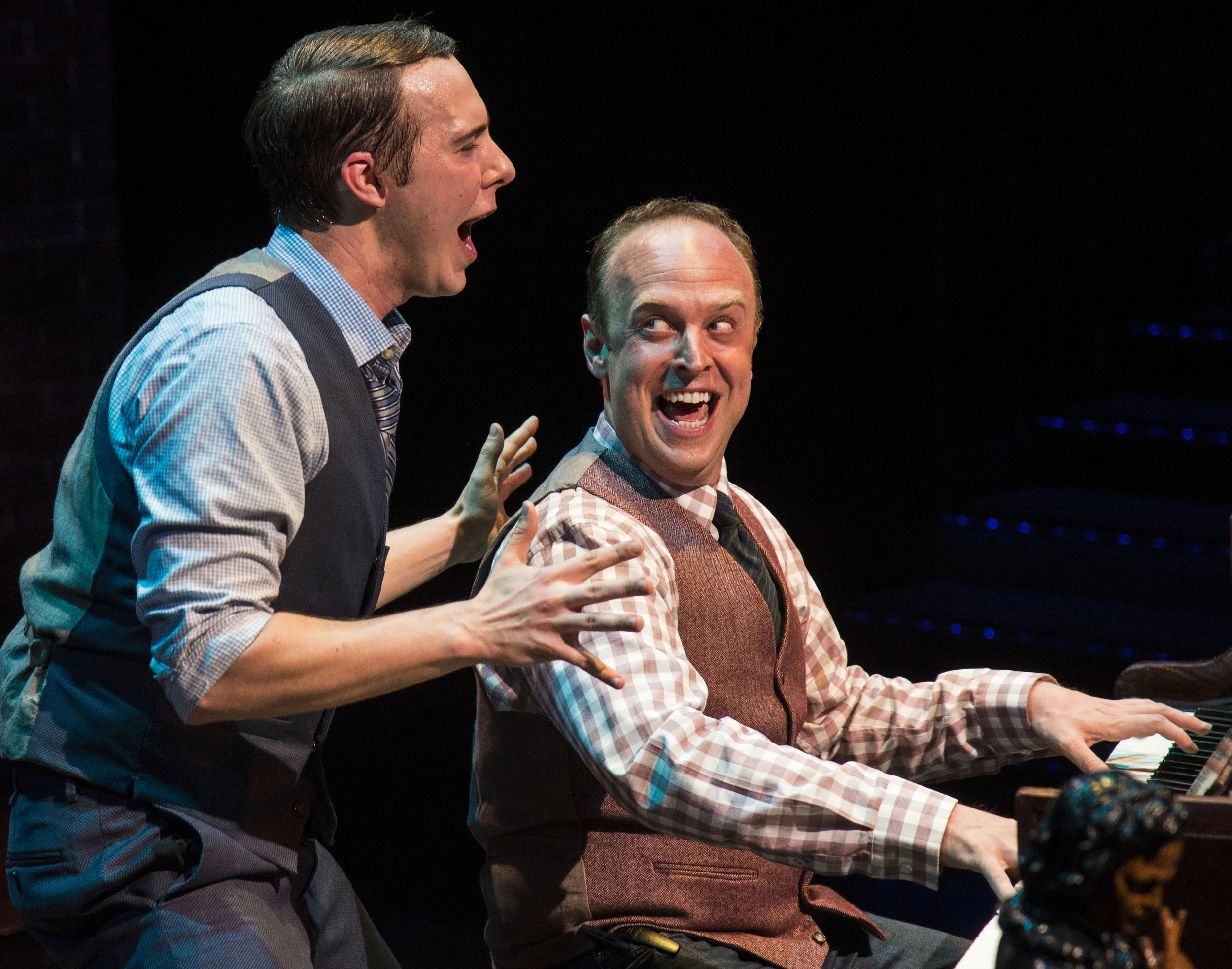 John Wascavage (left) as The Suspects and Paul Helm as Marcus Moscowicz.