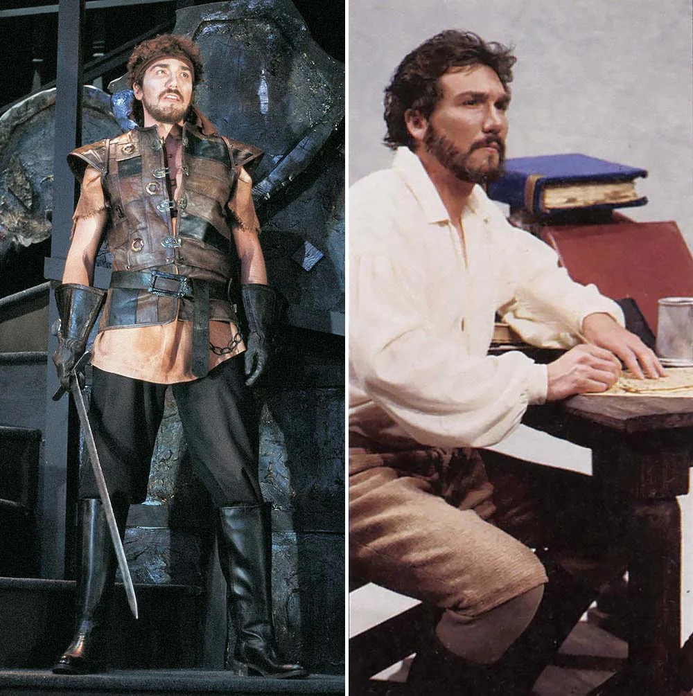 Patrick Page at the Festival: In the title role in Macbeth (left) as as Ben Jonson in Nothing Like the Sun, both in 1989.