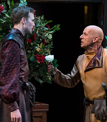 Lance Rasmussen (left) as Earl of Somerset and Michael Elich as Richard Plantagenet in Henry VI Part One, 2018.
