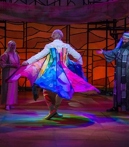 Hilary Alexa Caldwell (left) as Rachel, Aaron Young as Joseph, and Michael A. Harding as Jacob.