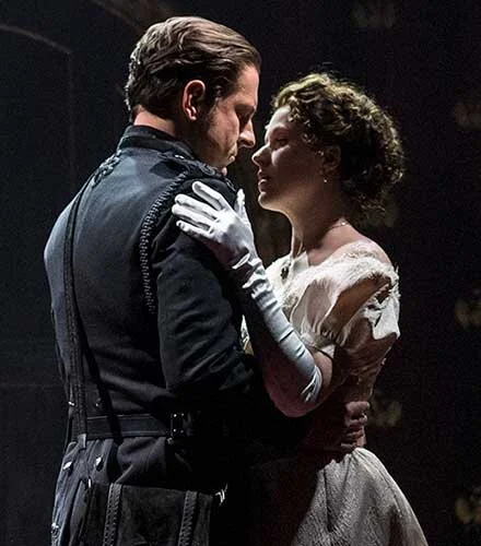 Quinn Mattfeld (left) as Hamlet and Emma Geer as Ophelia.
