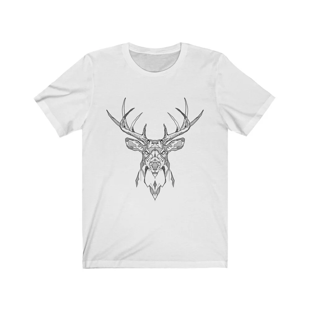 Geometric Deer Jersey Short Sleeve Tee - Geometric Art - Rustic Shirts