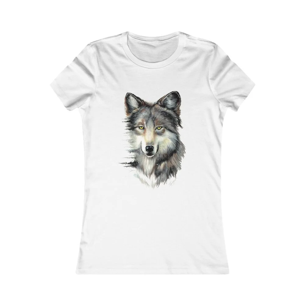 Arctic Wolf Women's Fitted Tee Shirt - Women's Tee Shirt - Original Artwork Print