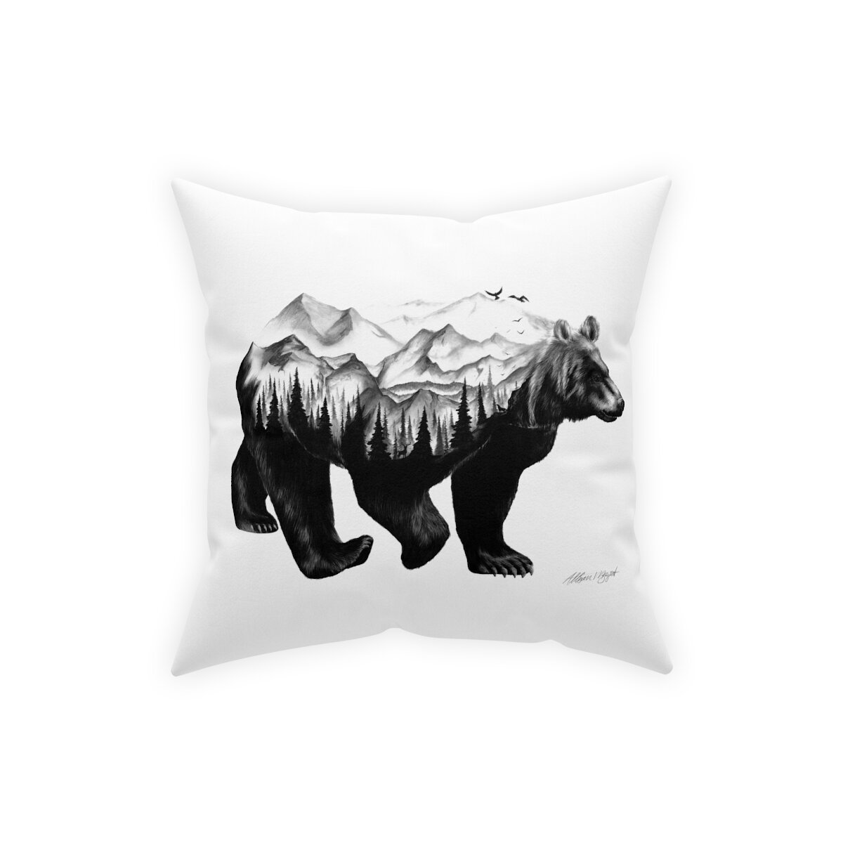 Black Bear Throw Pillow, Bear Broadcloth Pillow, Farmhouse Pillow, Bear Throw  Pillow, Rustic Couch Pillows — BRYANT BARN