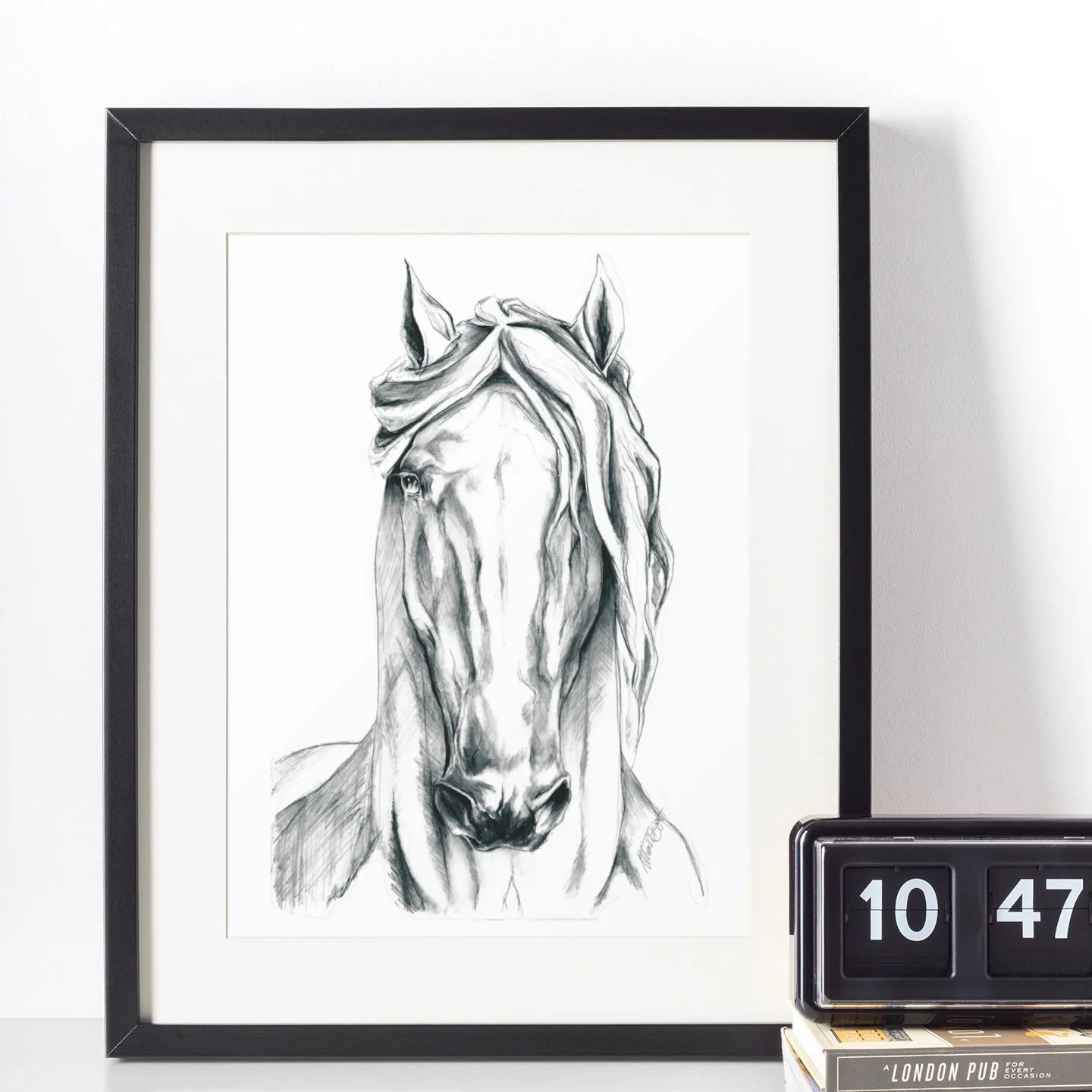 Charcoal Horse Fine Art Print