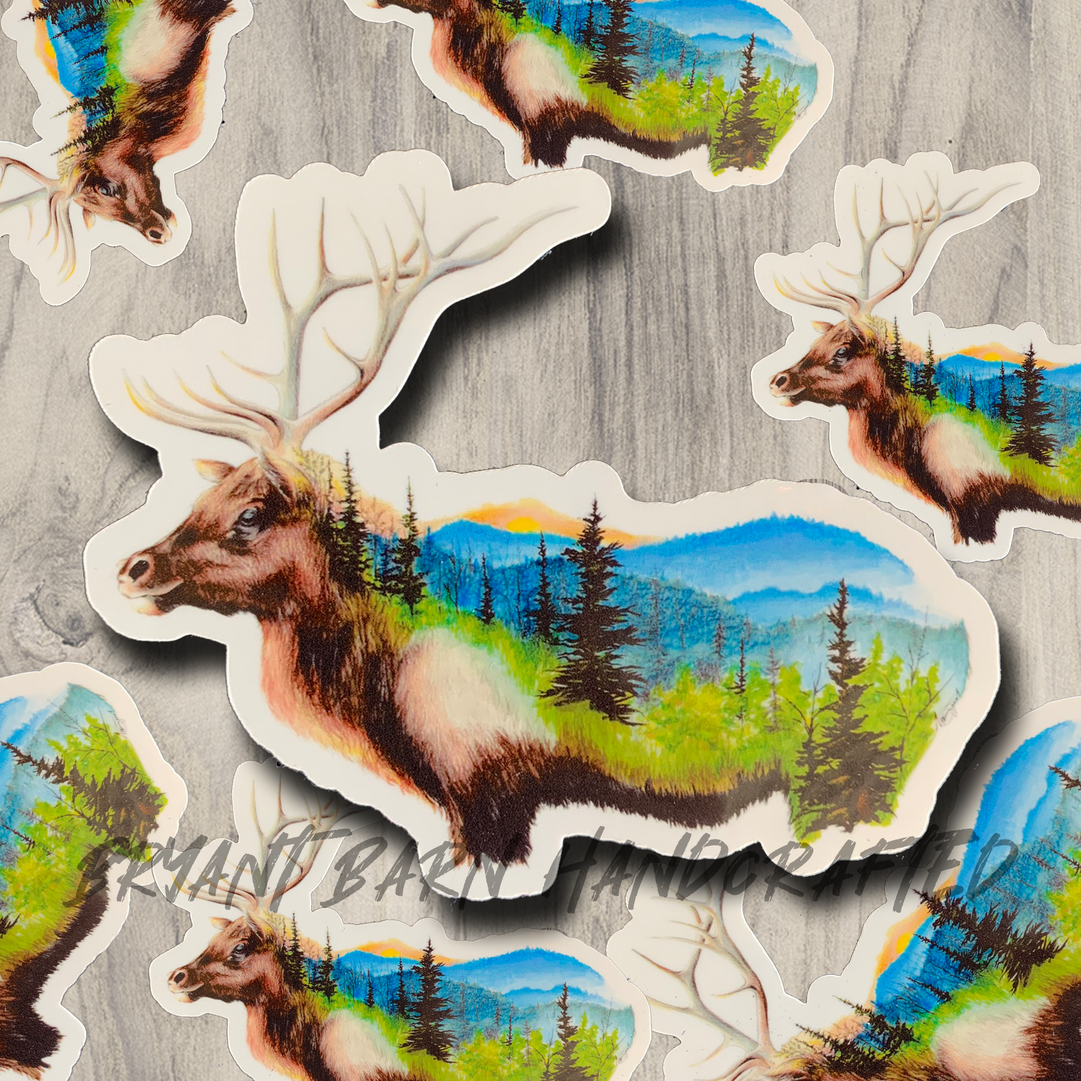 Elk Vinyl Water Resistant Sticker for Tumbler, Bike, Laptop, Flask, Planner etc.