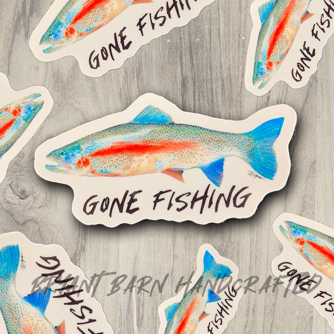 Trout Vinyl Water Resistant Sticker for Tumbler, Bike, Laptop, Flask, Planner etc.