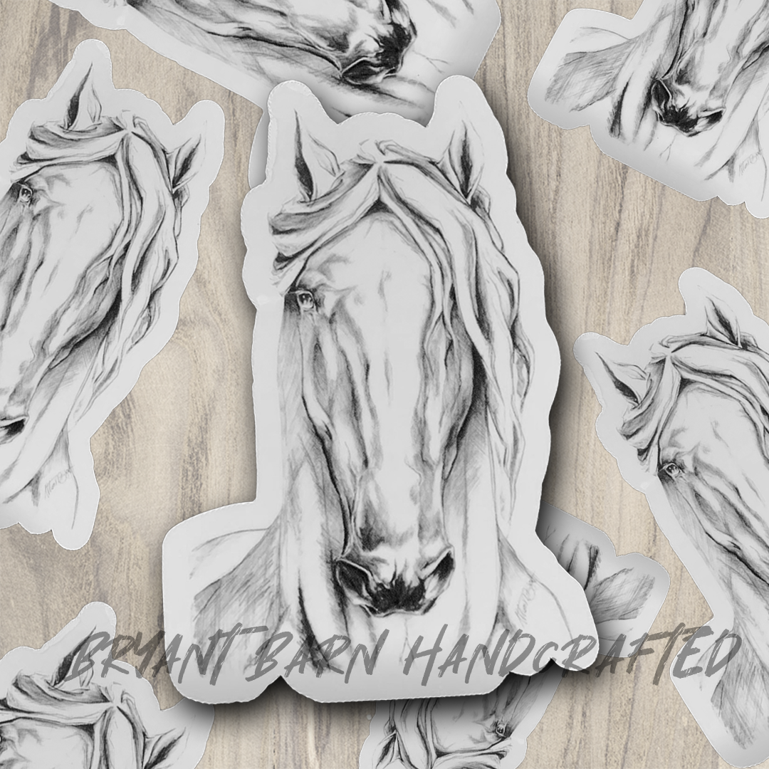 Horse Vinyl Water Resistant Sticker for Tumbler, Bike, Laptop, Flask, Planner etc.