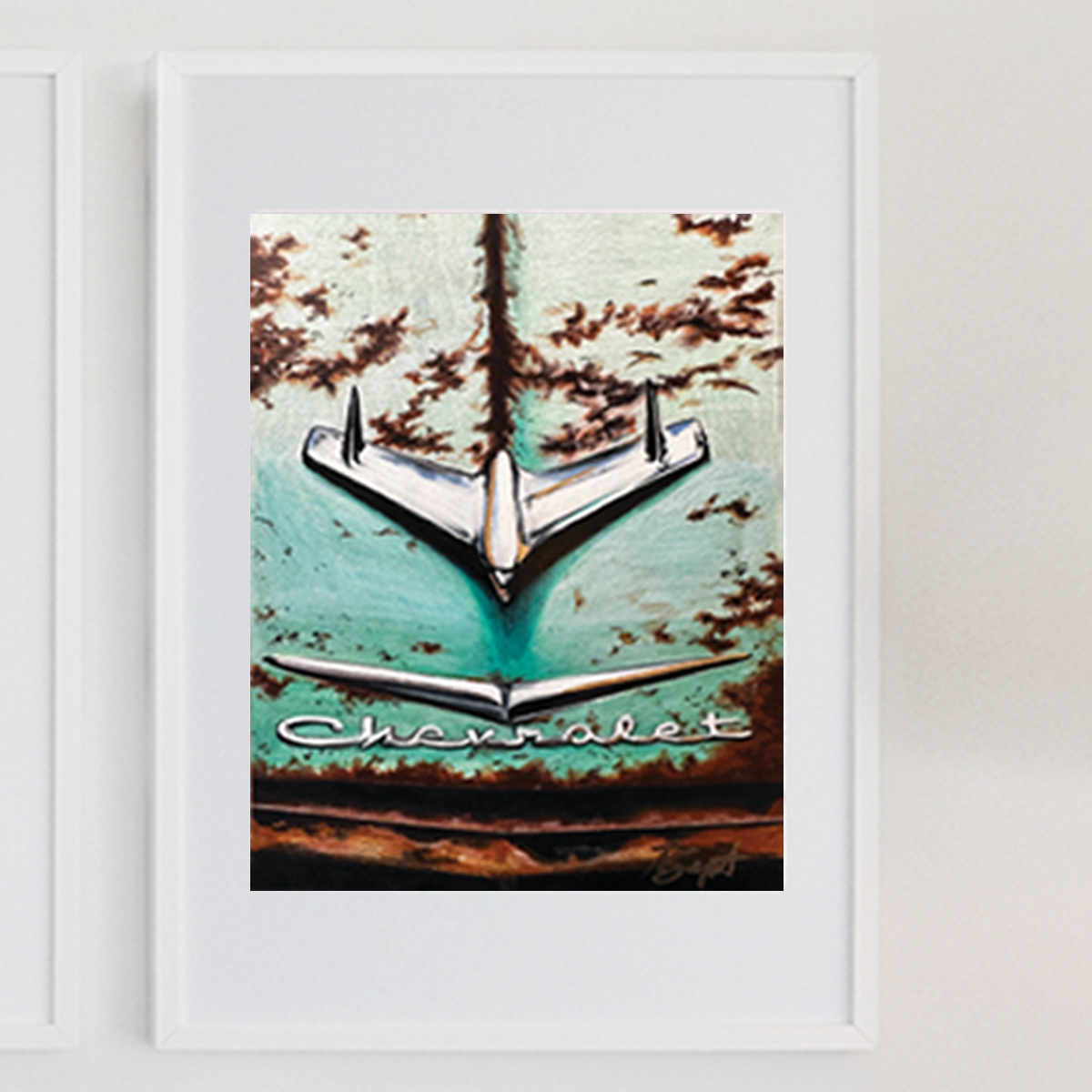 'Chevrolet' Rust and Chrome Fine Art Print