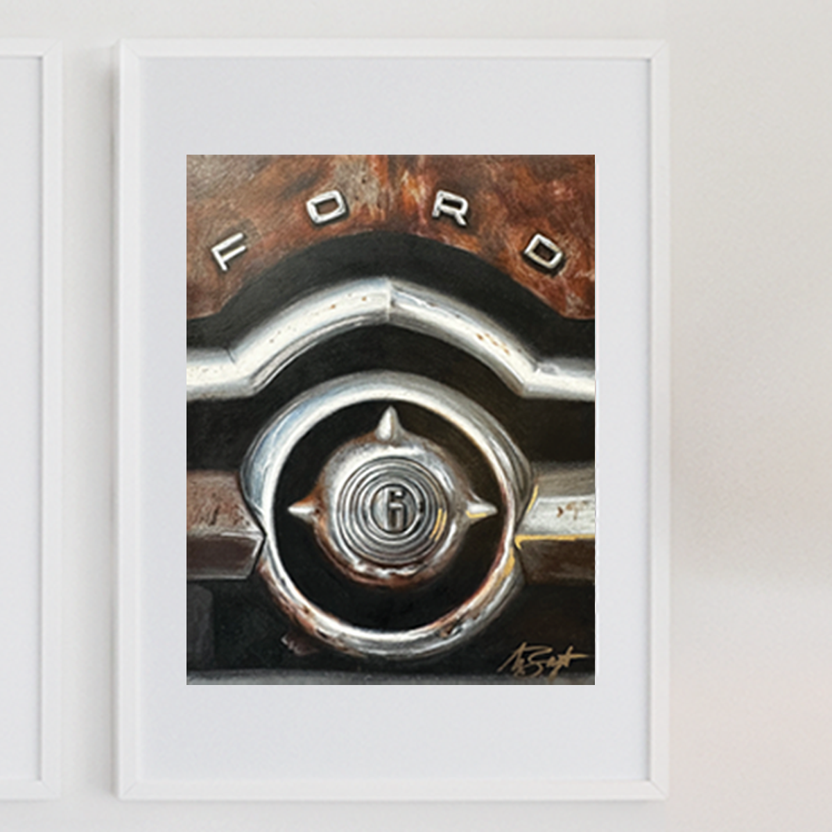 'Ford' Rust and Chrome Fine Art Print