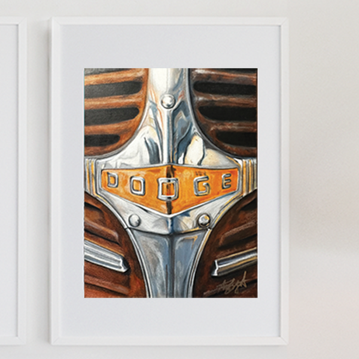 'Dodge' Rust and Chrome Fine Art Print