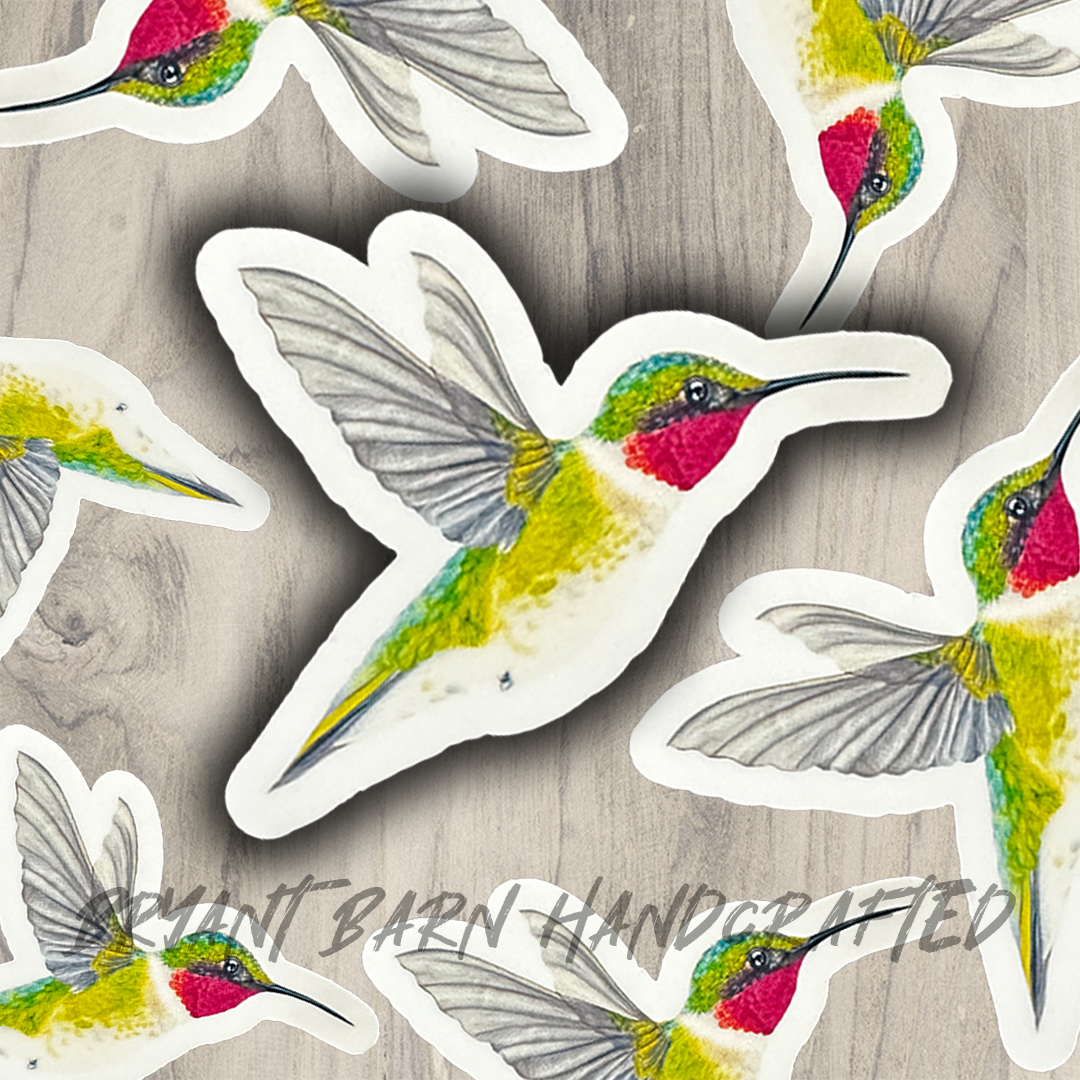 Hummingbird Vinyl Water Resistant Stickers