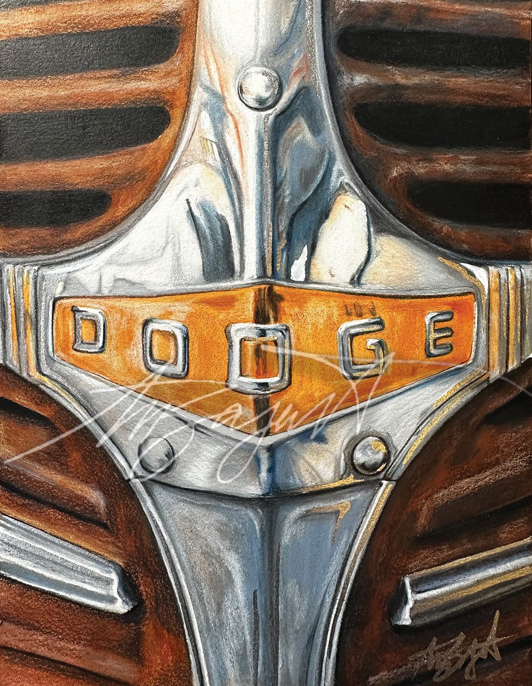 dodge hood ornament fine pencil art drawing full.jpg