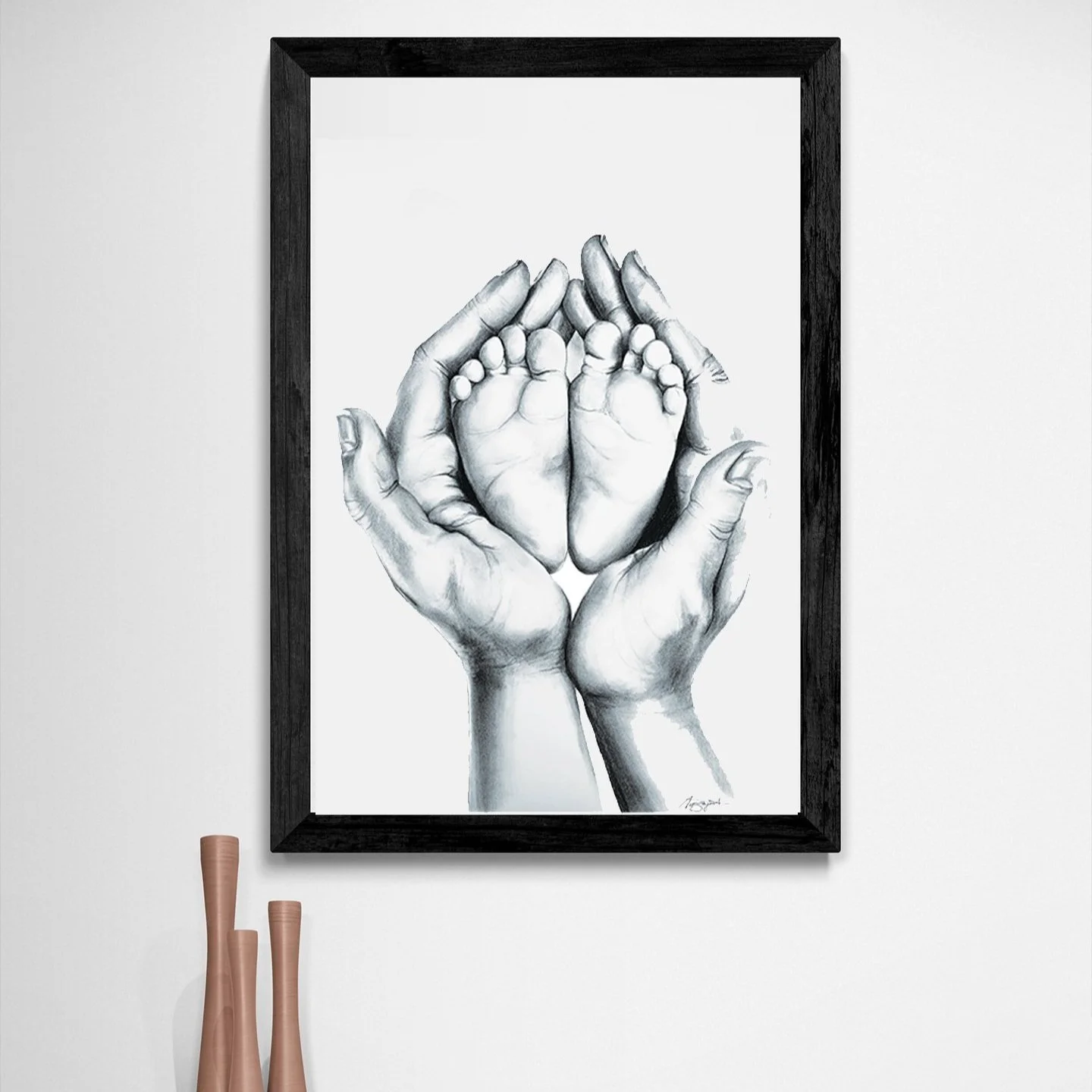 Charcoal Hands and Feet Fine Art Print